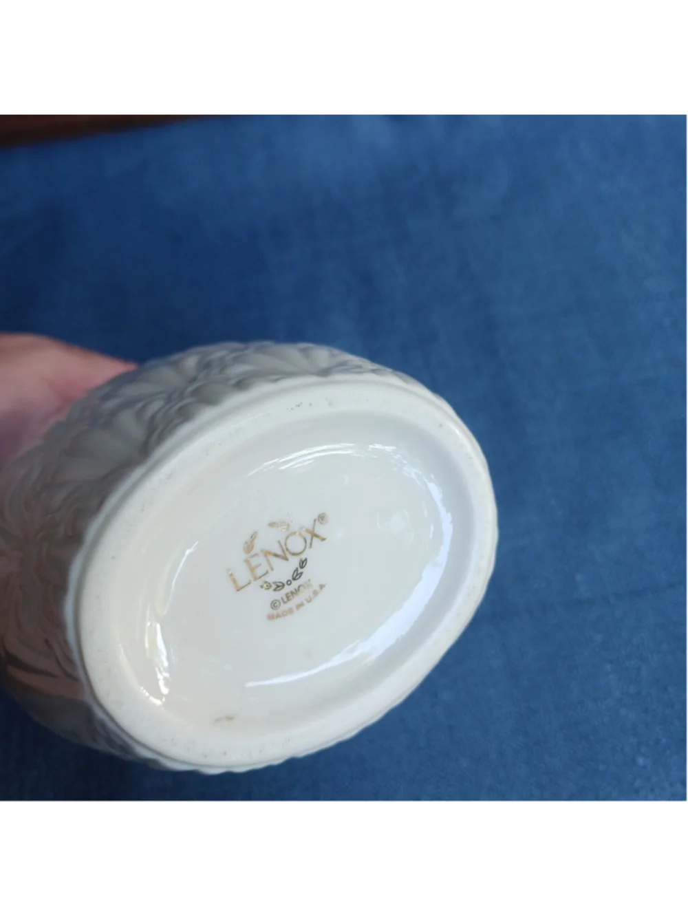 Vtg Lenox Ivory Jacquard Porcelain Vase 6.5